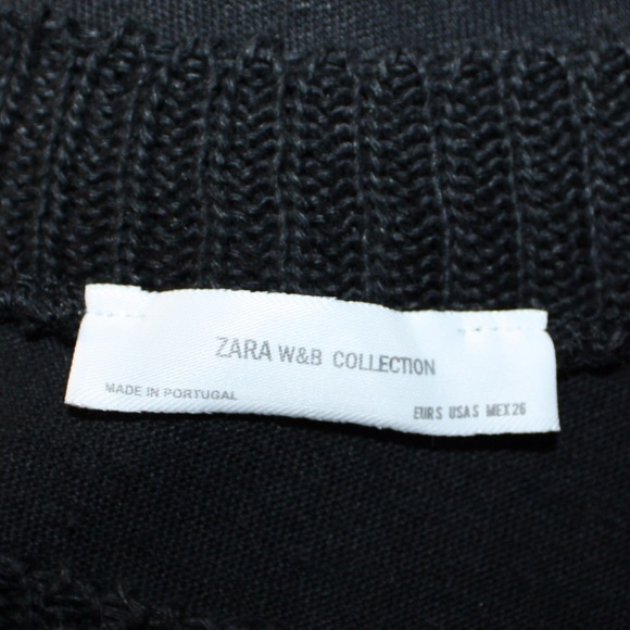 Zara Black Linen and Knit Trim Tunic - Picture 4 of 4